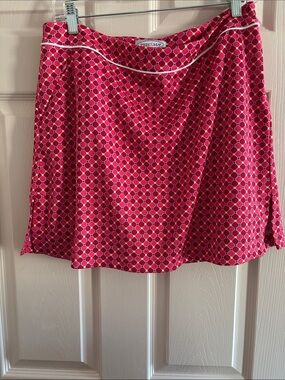 Pink Geometric Print A-Line Skirt